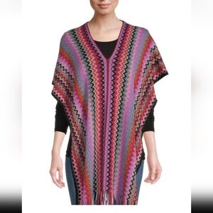 Missoni Pink and Purple Zigzag Poncho